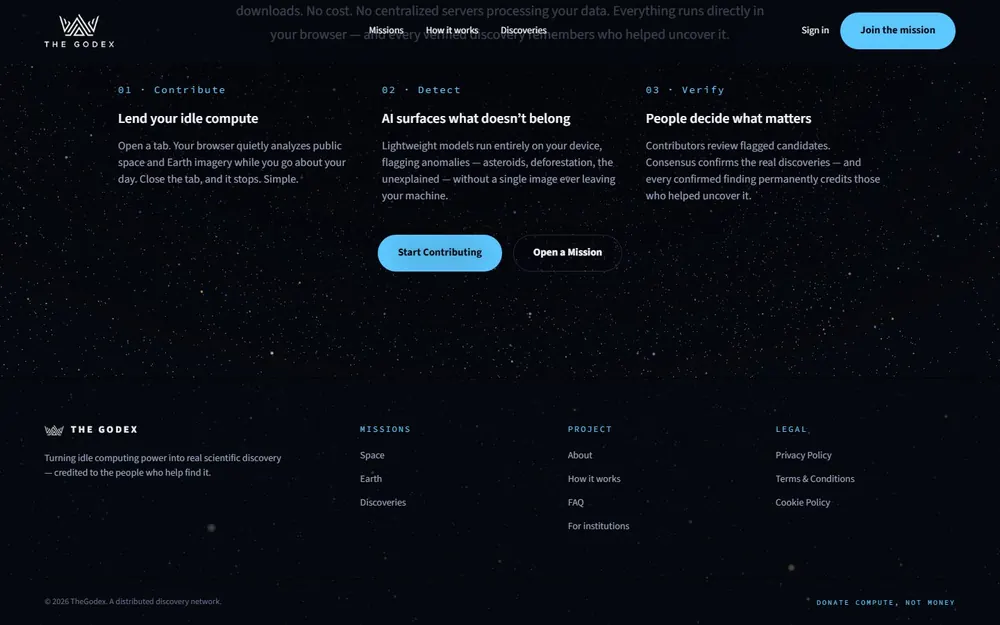 TheGodex: How it works: contribute, detect, verify