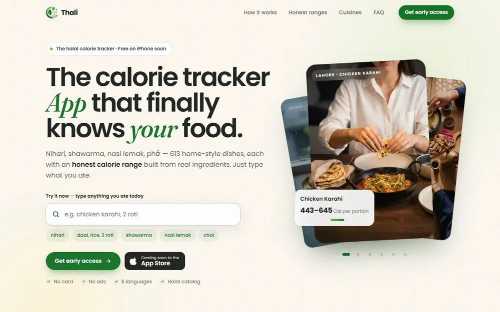 Thali: The calorie tracker app that finally knows your food